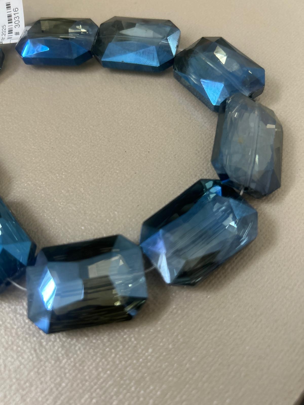 33x24mm Rect. Faceted Crystal Strand 30316