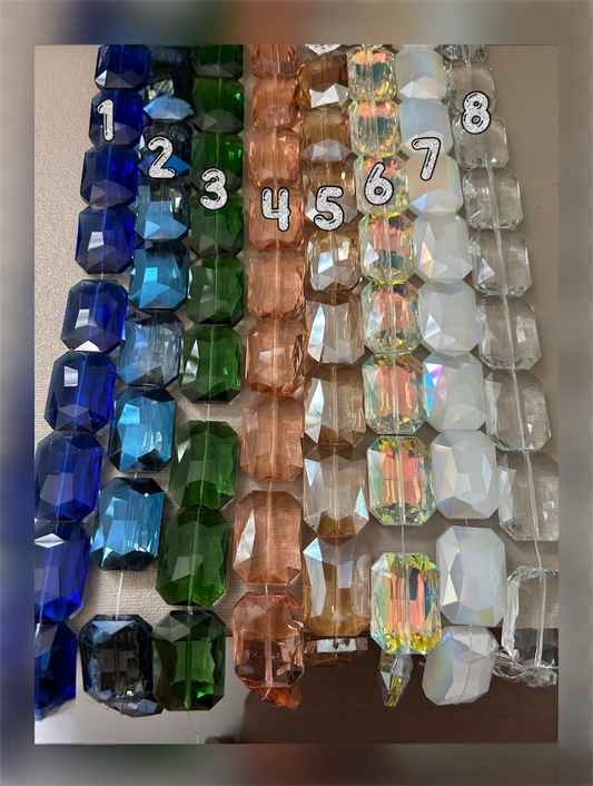 33x24mm Rect. Faceted Crystal Strand 30316