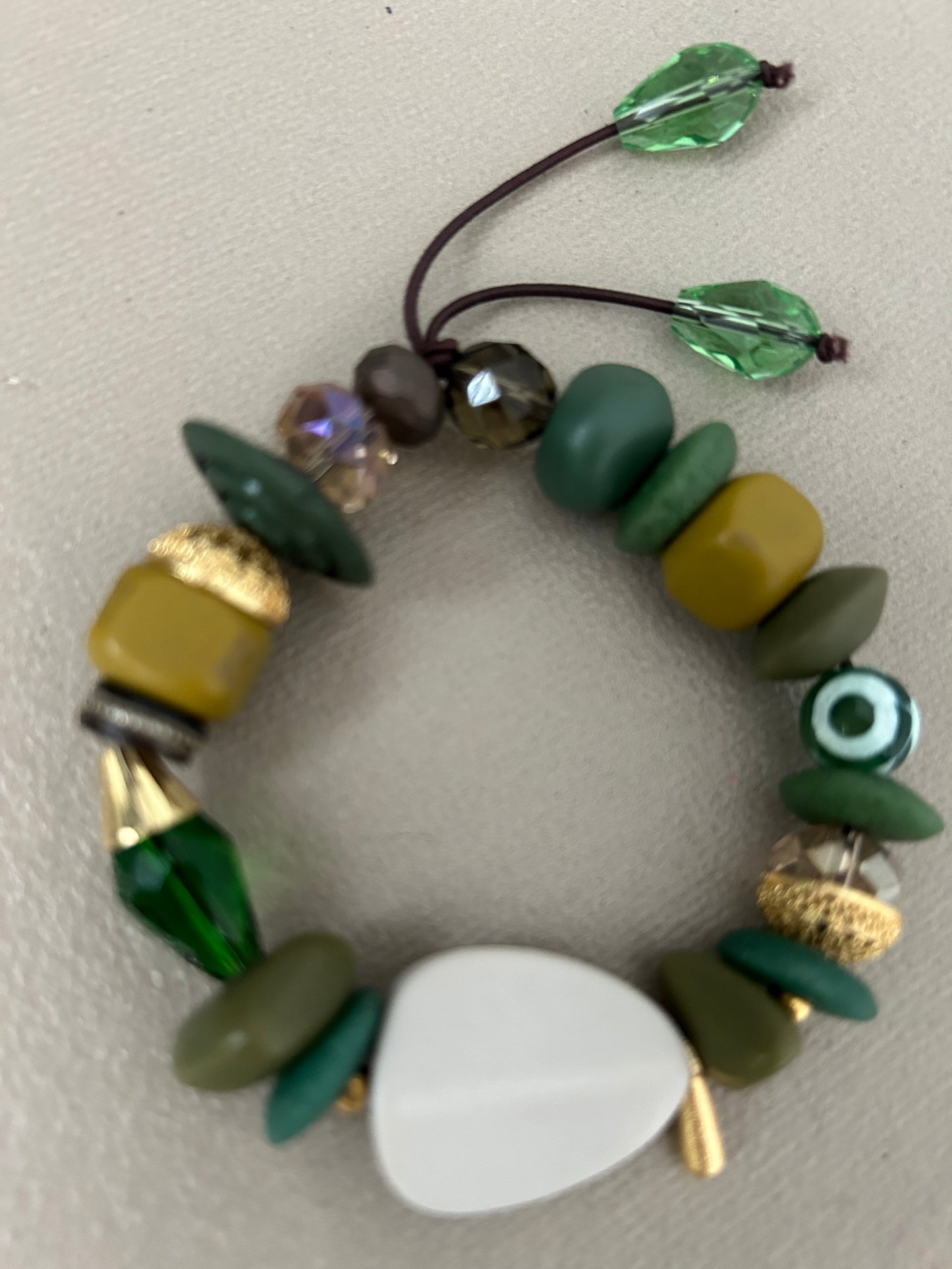 Kit green tones ethnic/resin pulsera(30198)