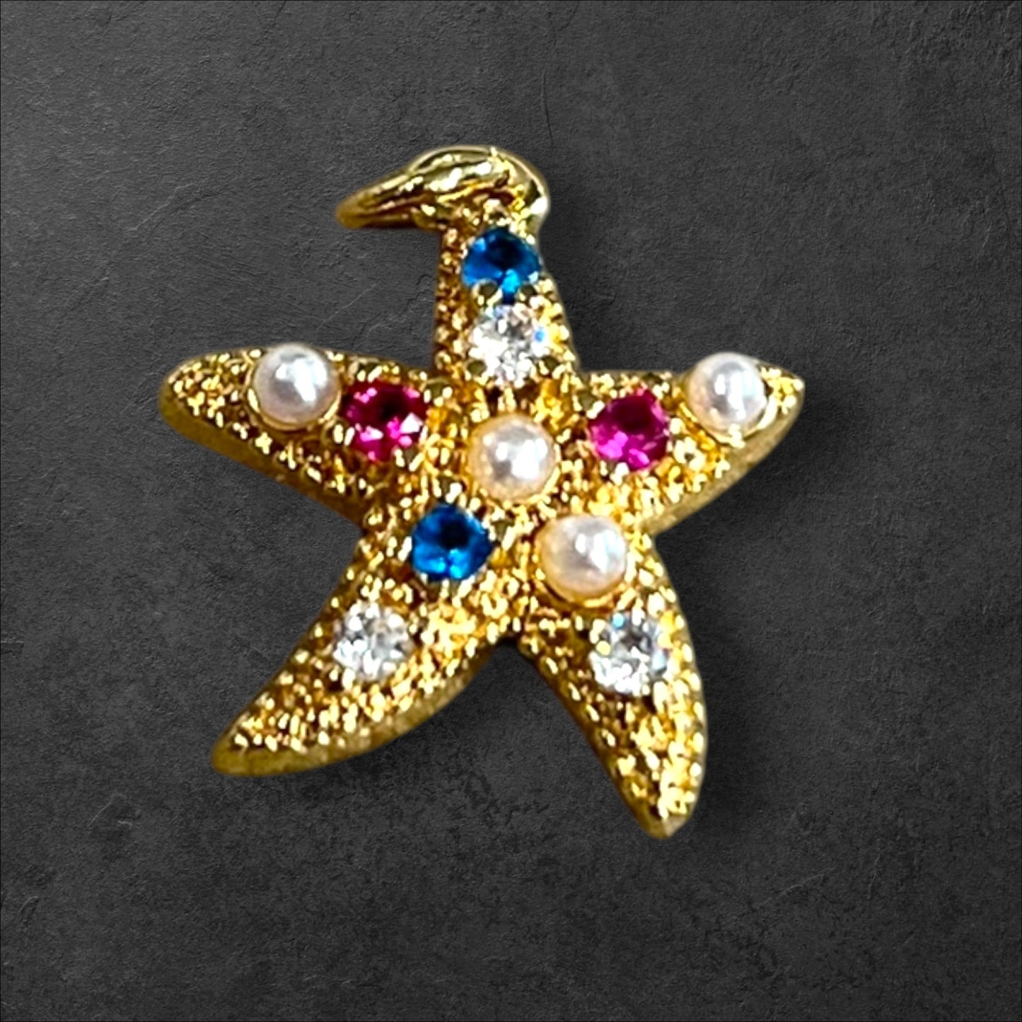 17mm Starfish W/Zirc & Pearls (29632)