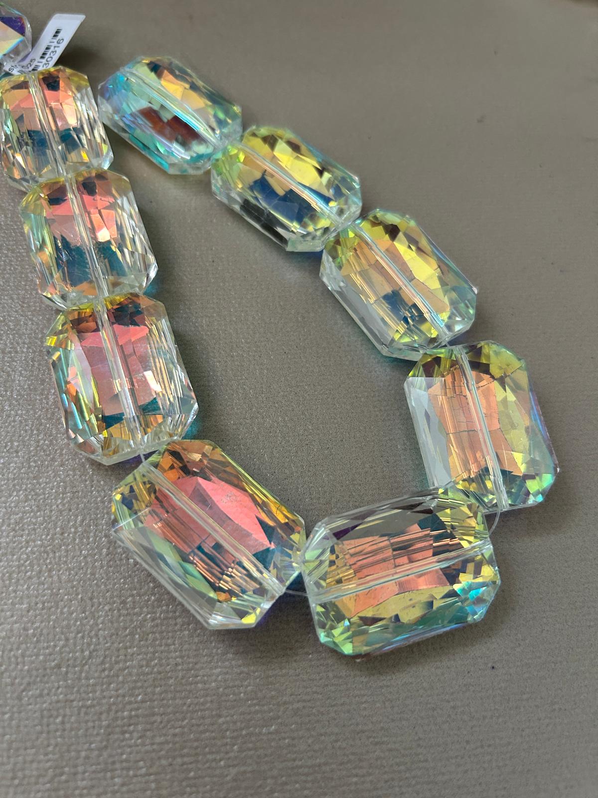 33x24mm Rect. Faceted Crystal Strand 30316