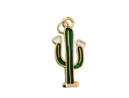 26mm Enamel Cactus 18k Gold Plated (29186)