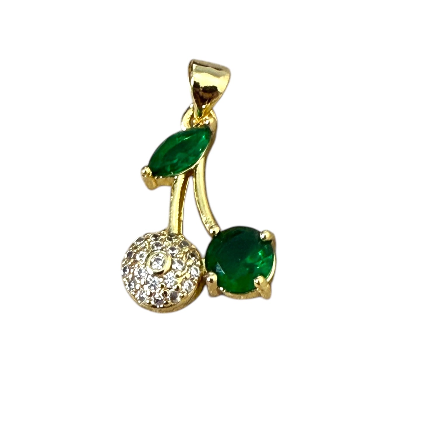 20mm Zirc Green Cherry 18k Gold Plated (29197)