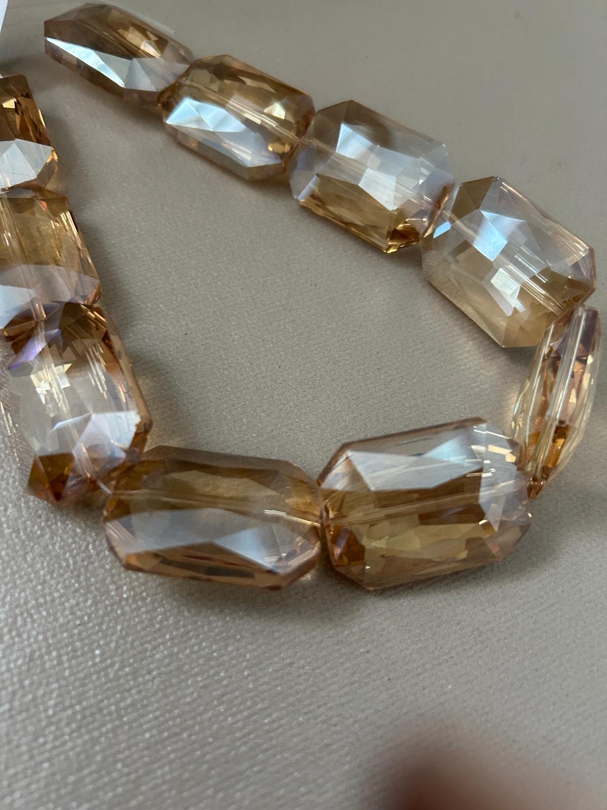 33x24mm Rect. Faceted Crystal Strand 30316
