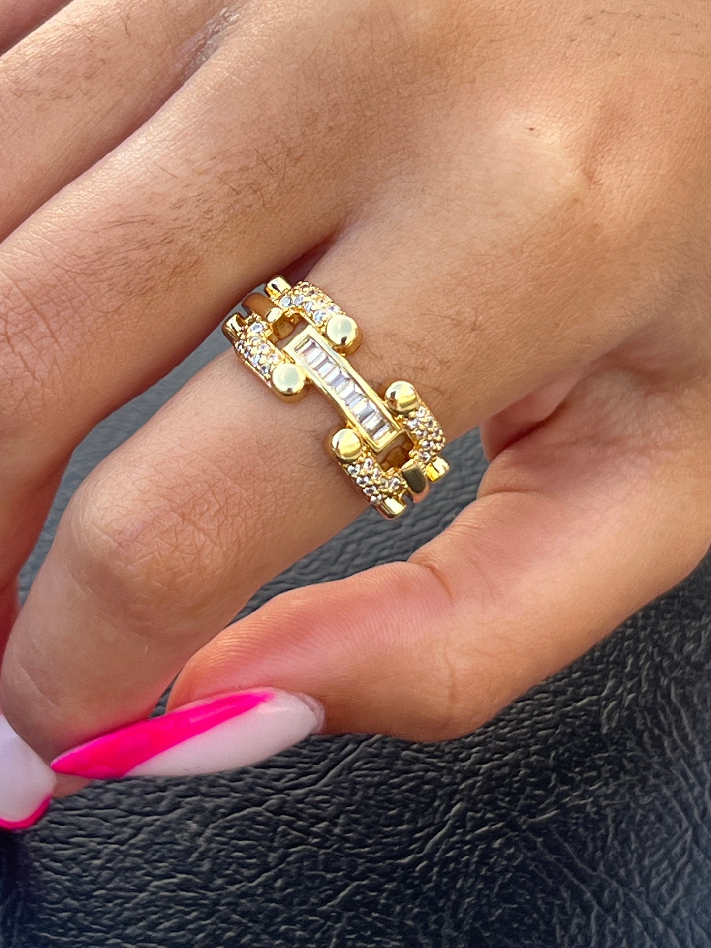 Square Zirc Adjustable Ring #27072