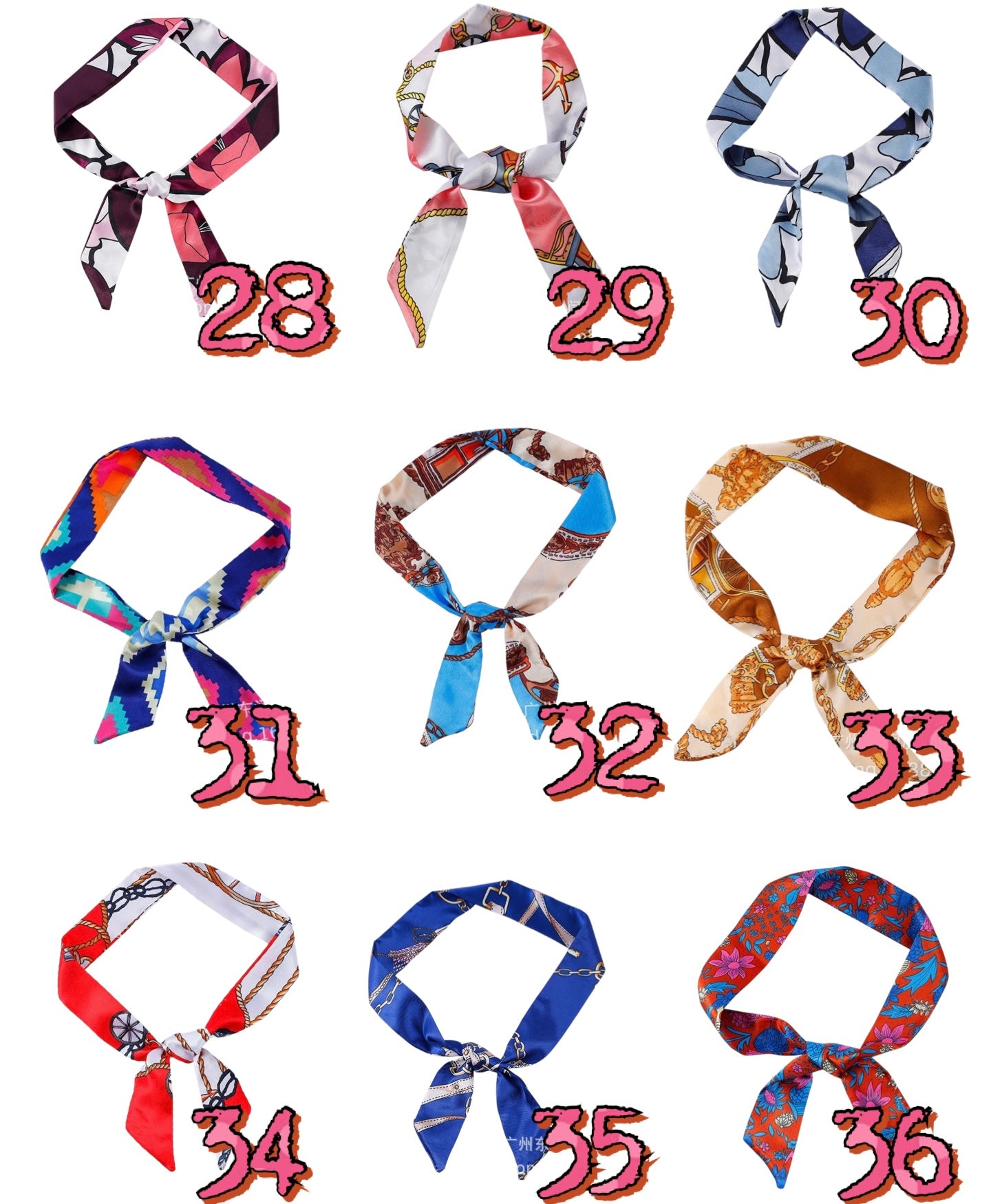 Approx. 34-36in Silk Bandana 29967