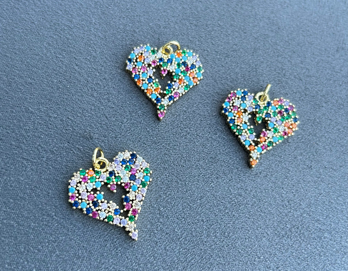 22mm Multicolor Zircon Heart #27141