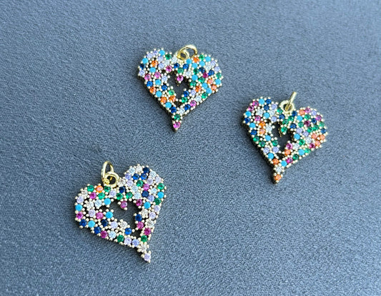 22mm Multicolor Zircon Heart #27141