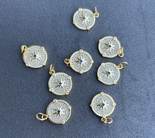 16mm Zirc Charm W/Star Center #27145