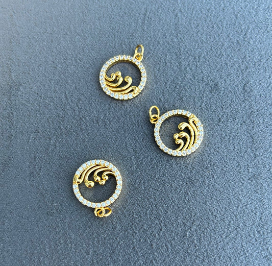 29mm Wave Zircon Charm #27143