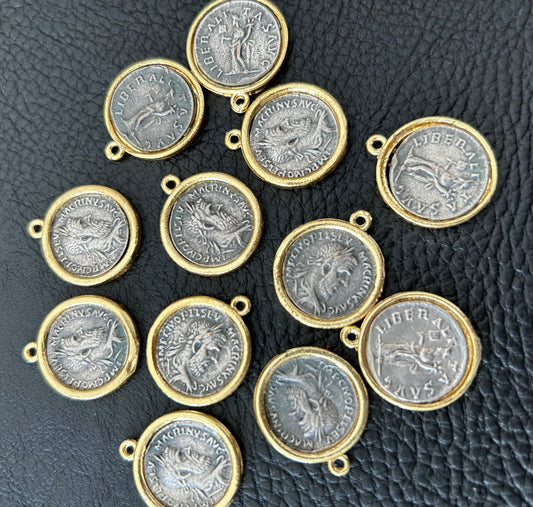 22mm Dual Tone Coin Pendant #27375