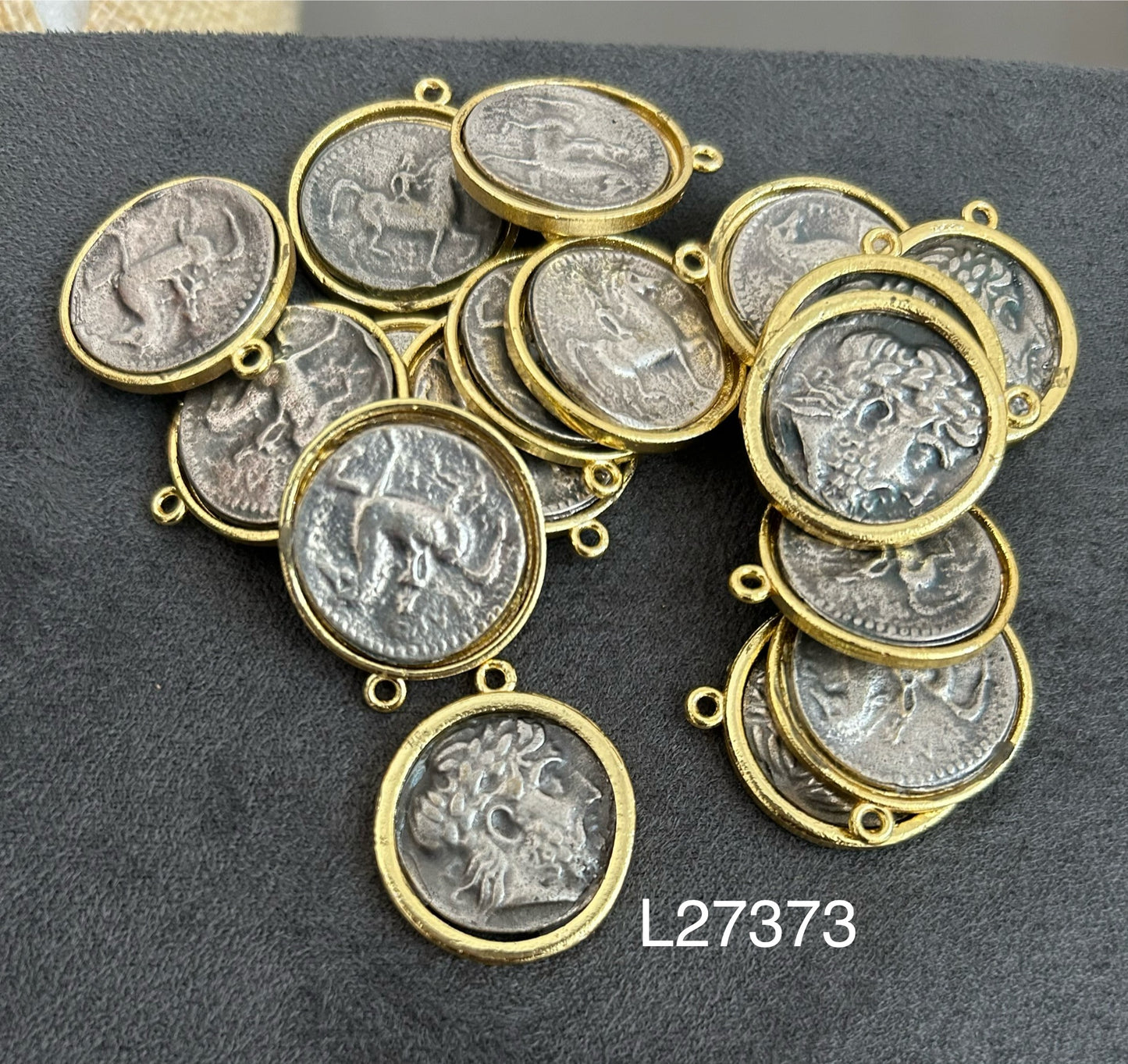 27mm Dual Tone Coin Pendant #27373