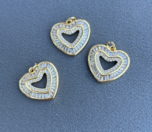 21mm Multi Pave/Zirc Heart #27135
