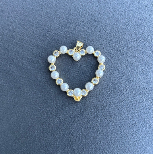 29mm Heart w/zirc Pearl #27128
