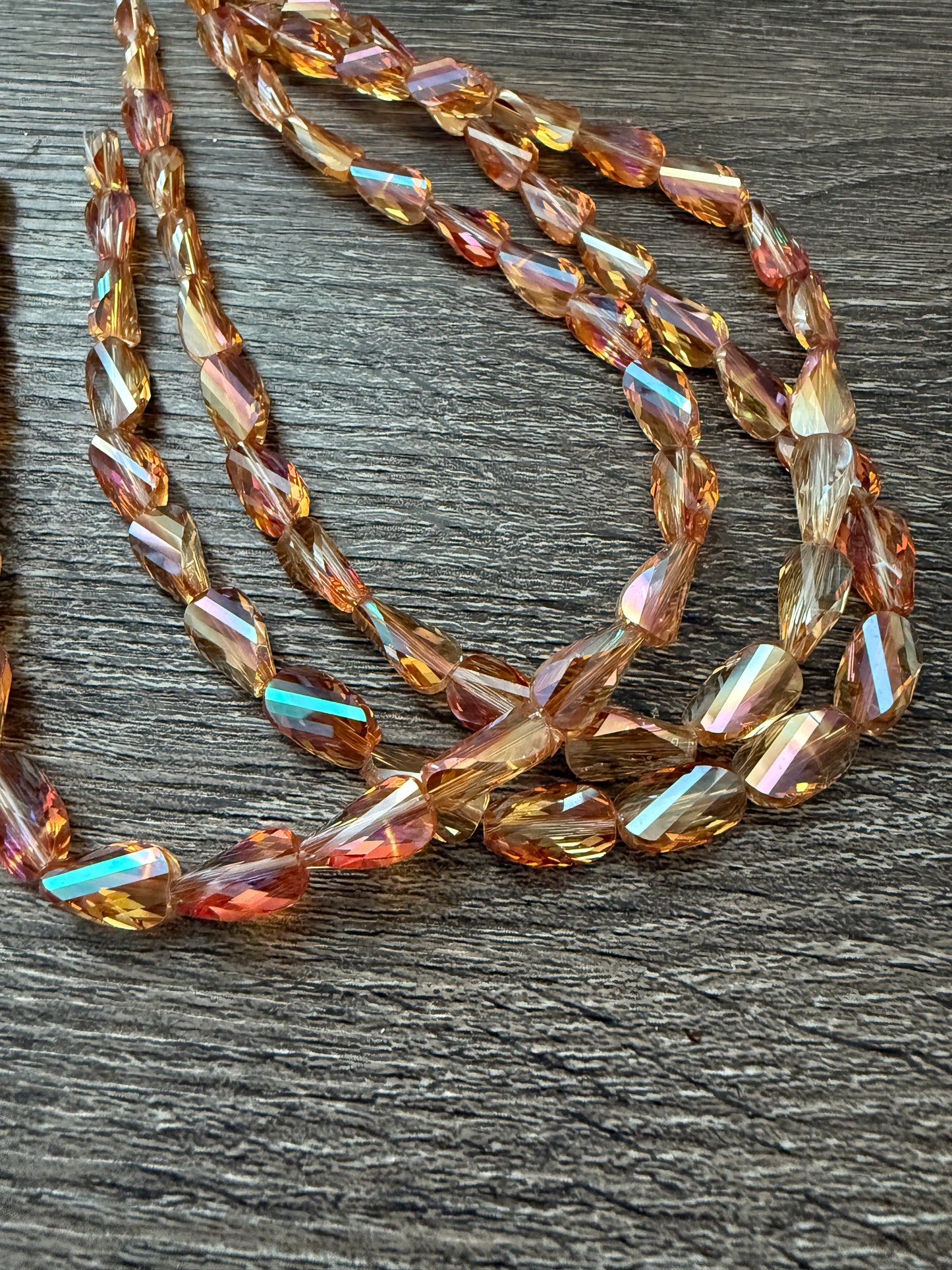 14x8mm twisted faceted cristal cooper