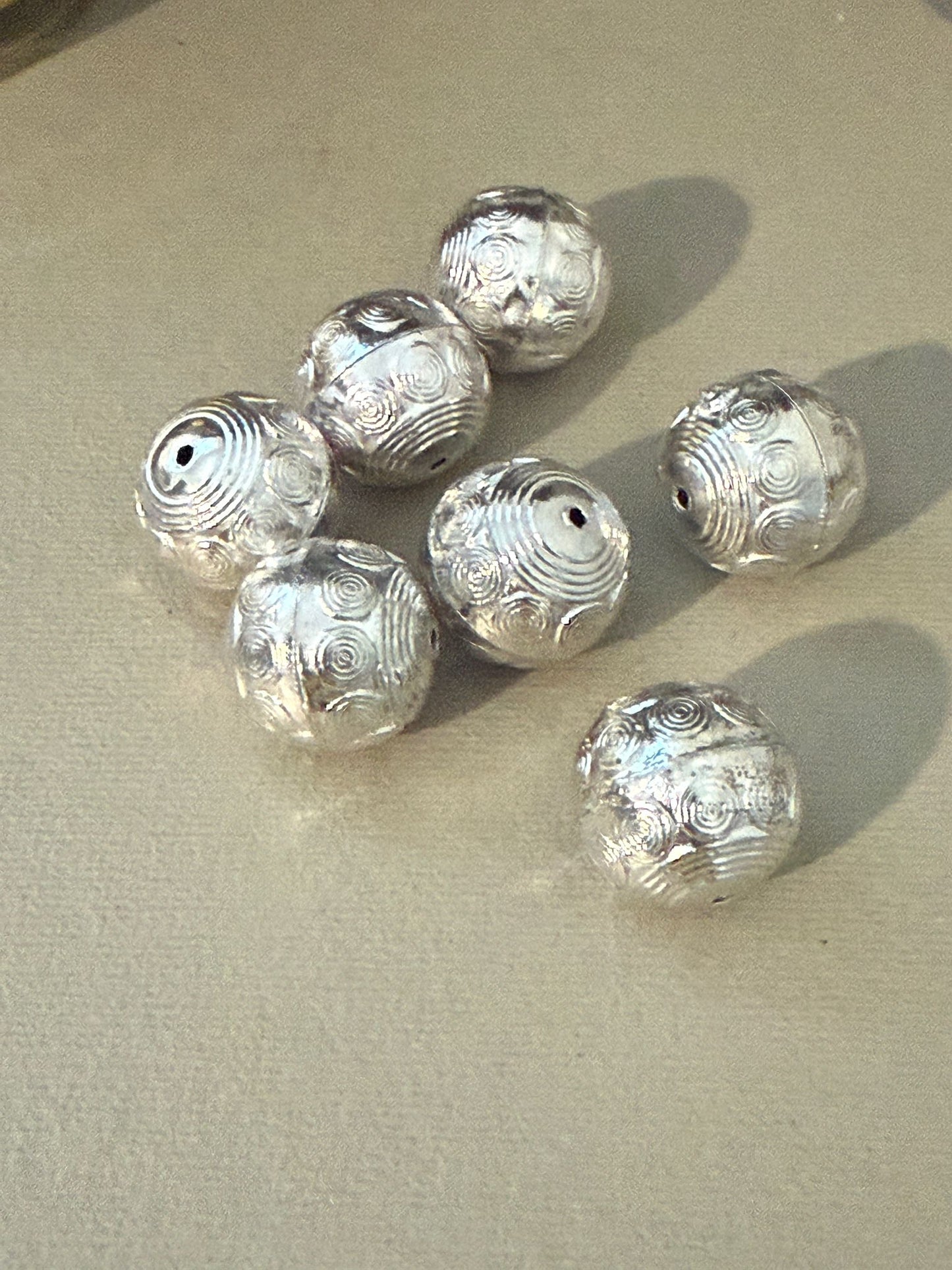 23mm Tibetan Round Bead Silver (30157)
