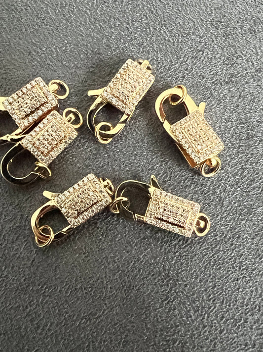19mm clasp Pave Zirc qty 1