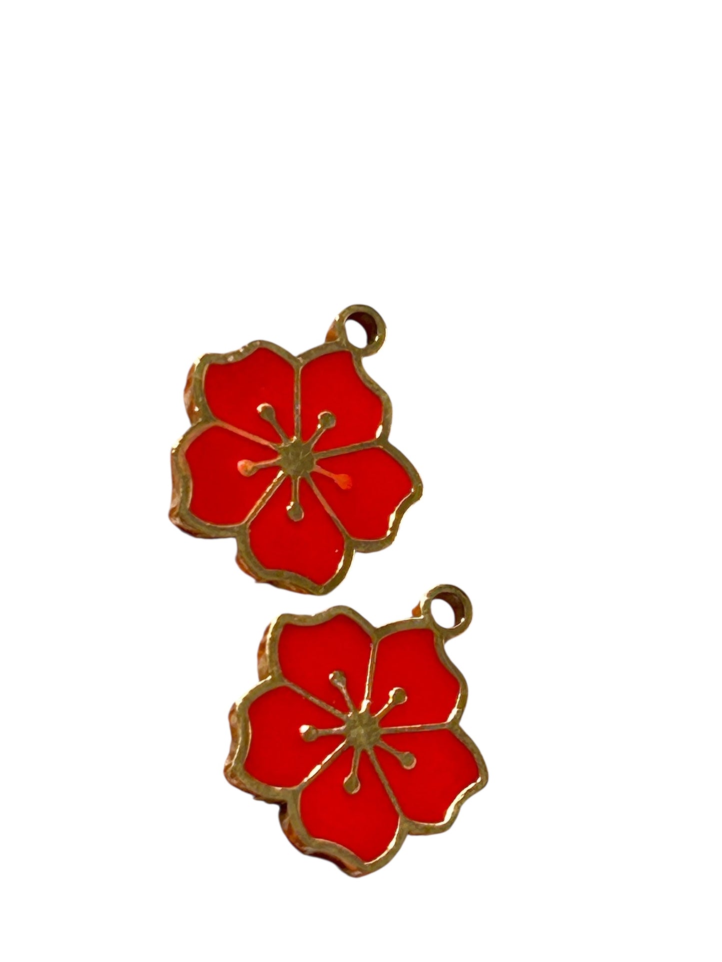 12x14mm SS Red Flower QTY 2- 29891
