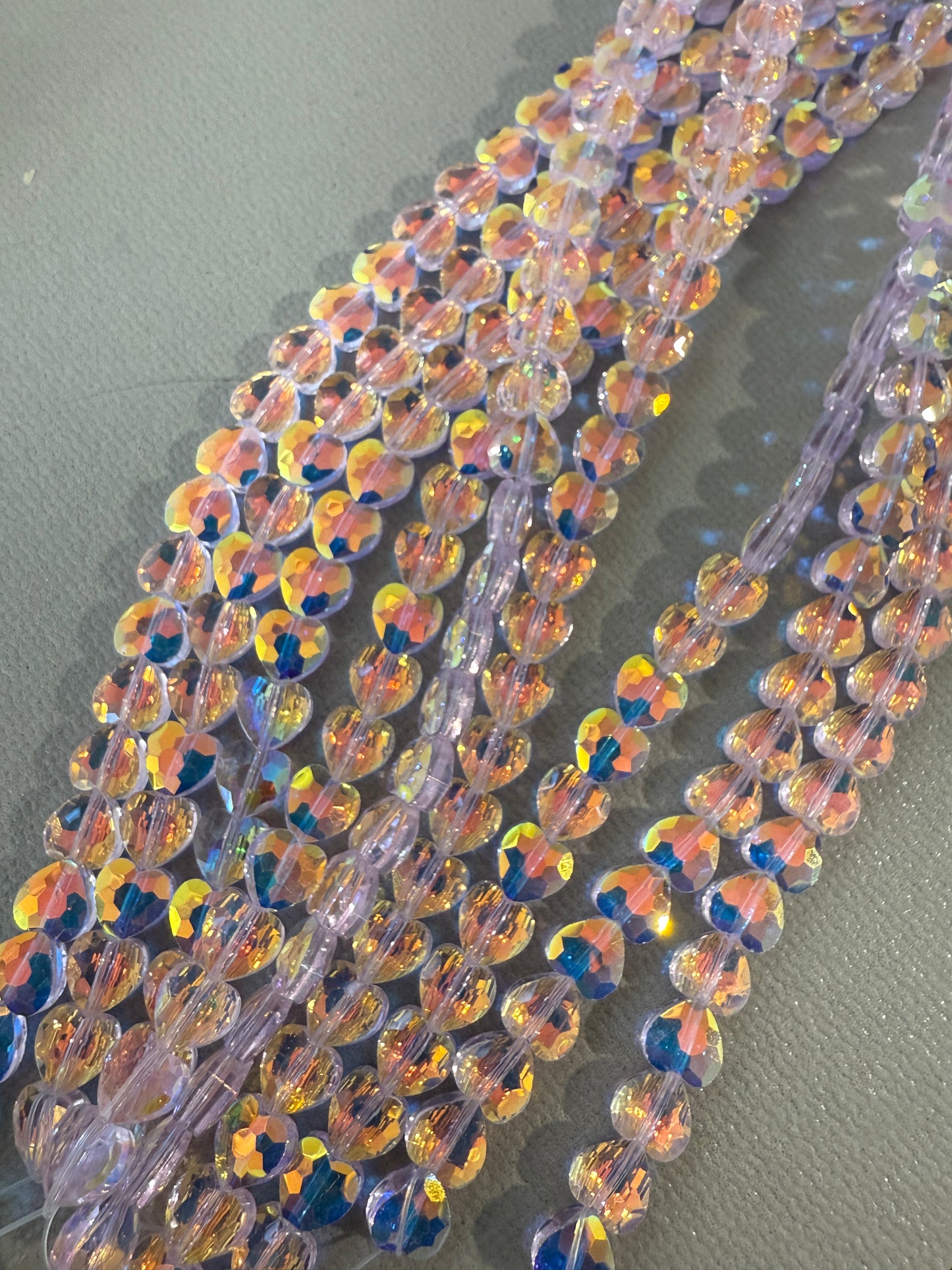 8mm heart strand 5 different colors