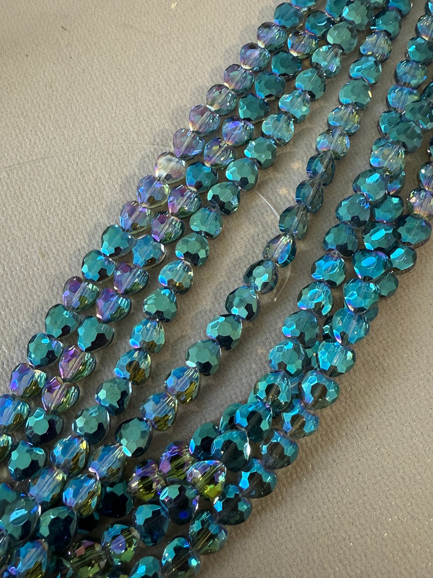 8mm heart strand 5 different colors