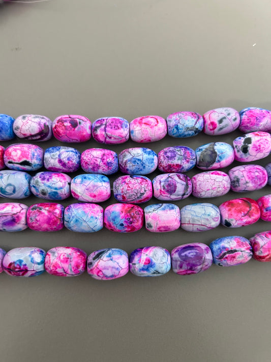 13*18mm Pinki/Blue Agate Strand #27019