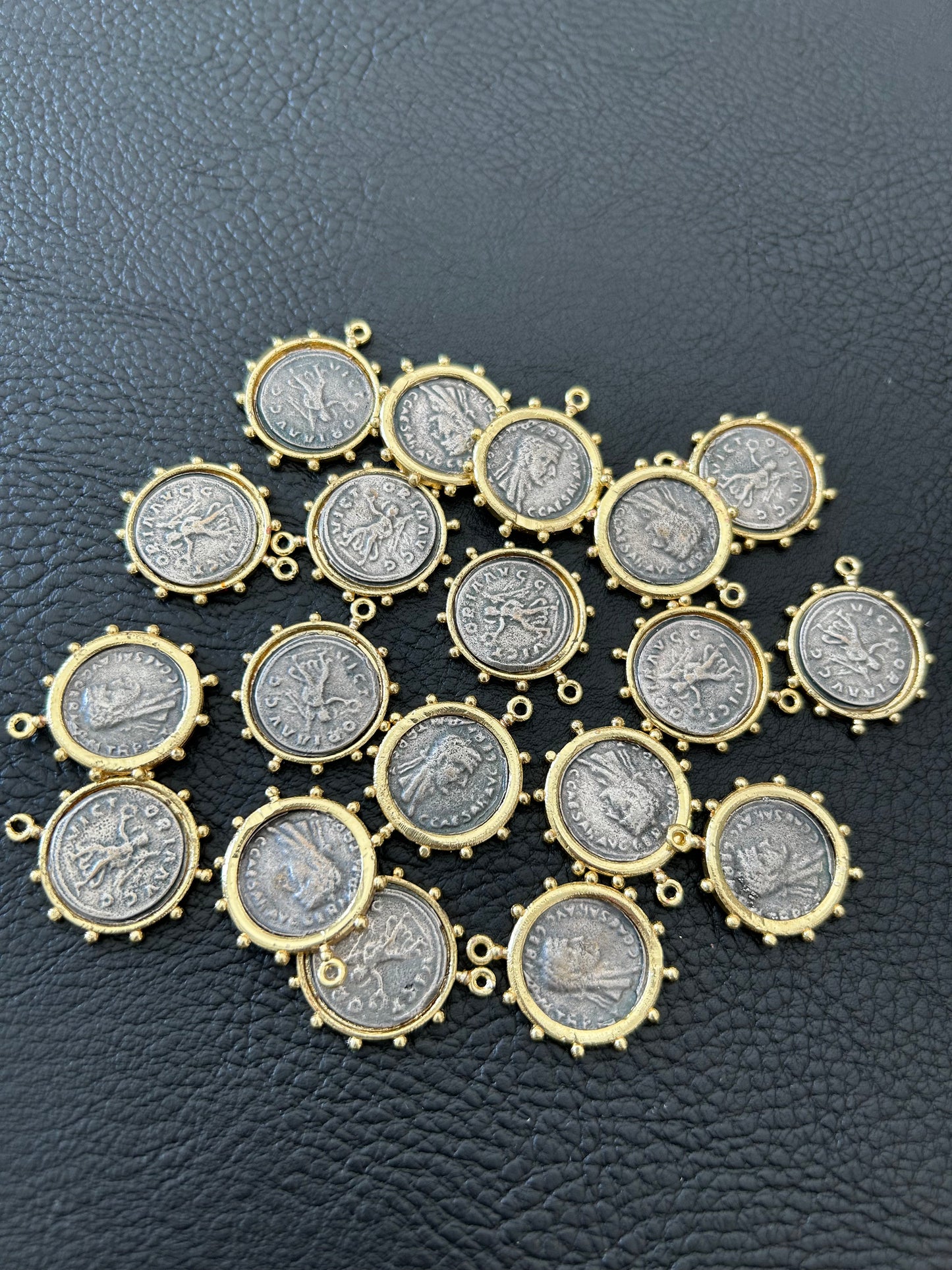 28mm Dual Tone Coin Pendant #27372