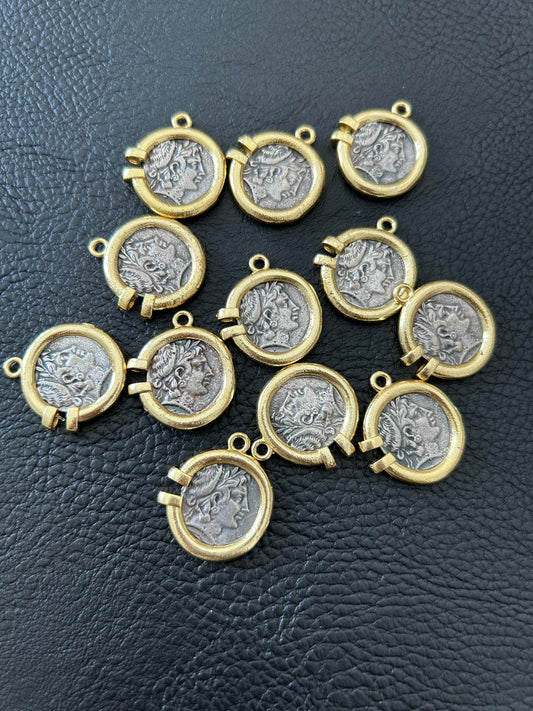25mm Dual Tone Coin Pendant #27371