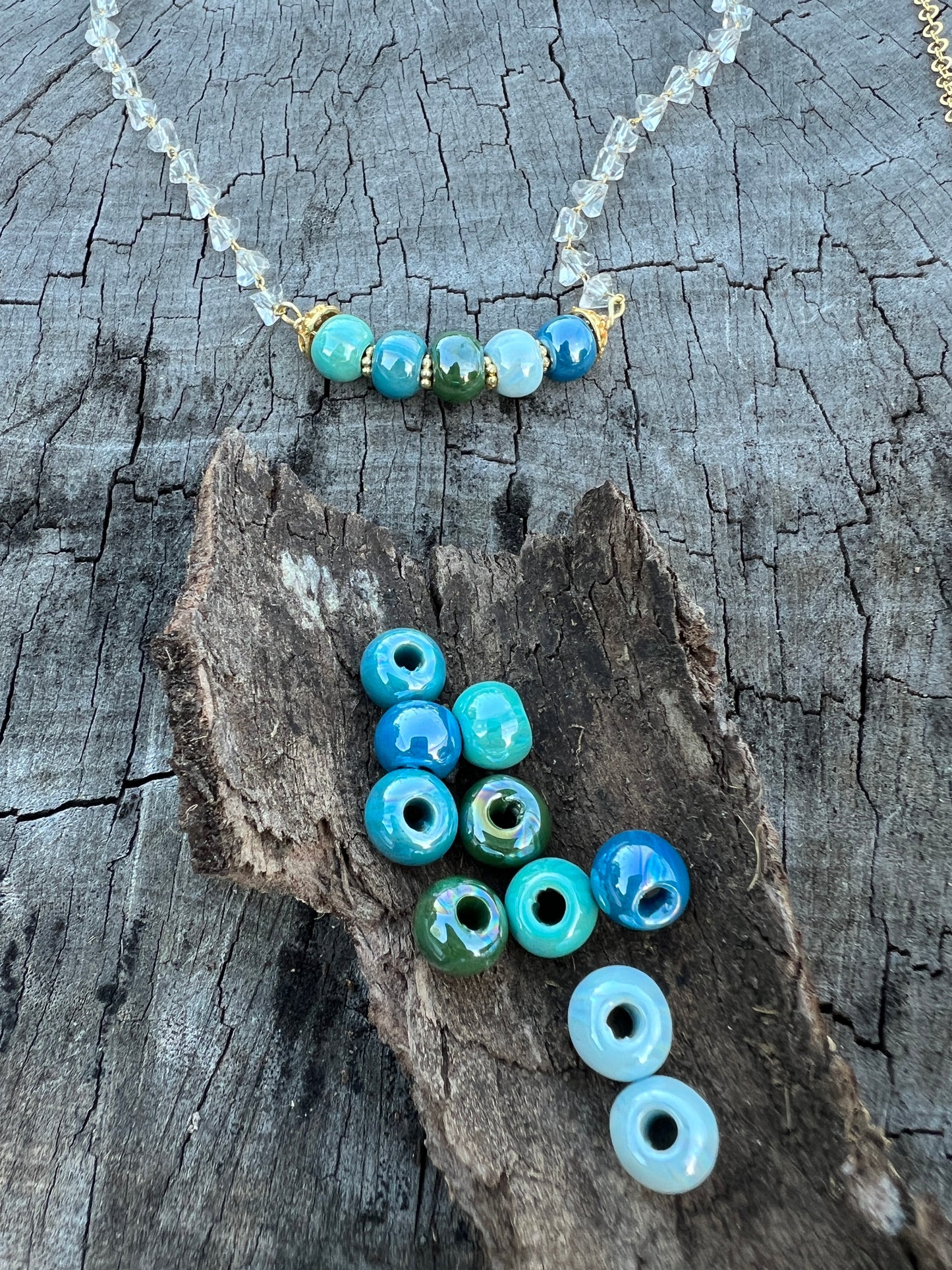 8mm Enamel ceramic round qty 10