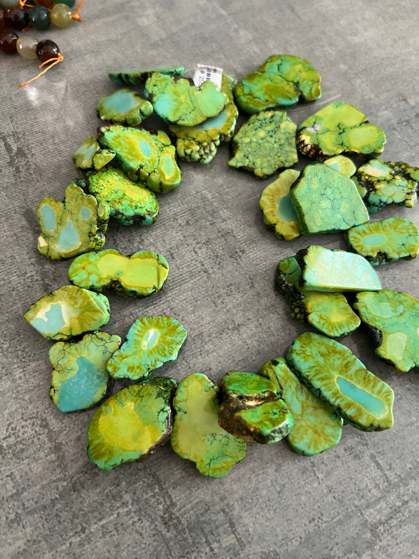 Irregular Green Turquoise/ 12mm agate