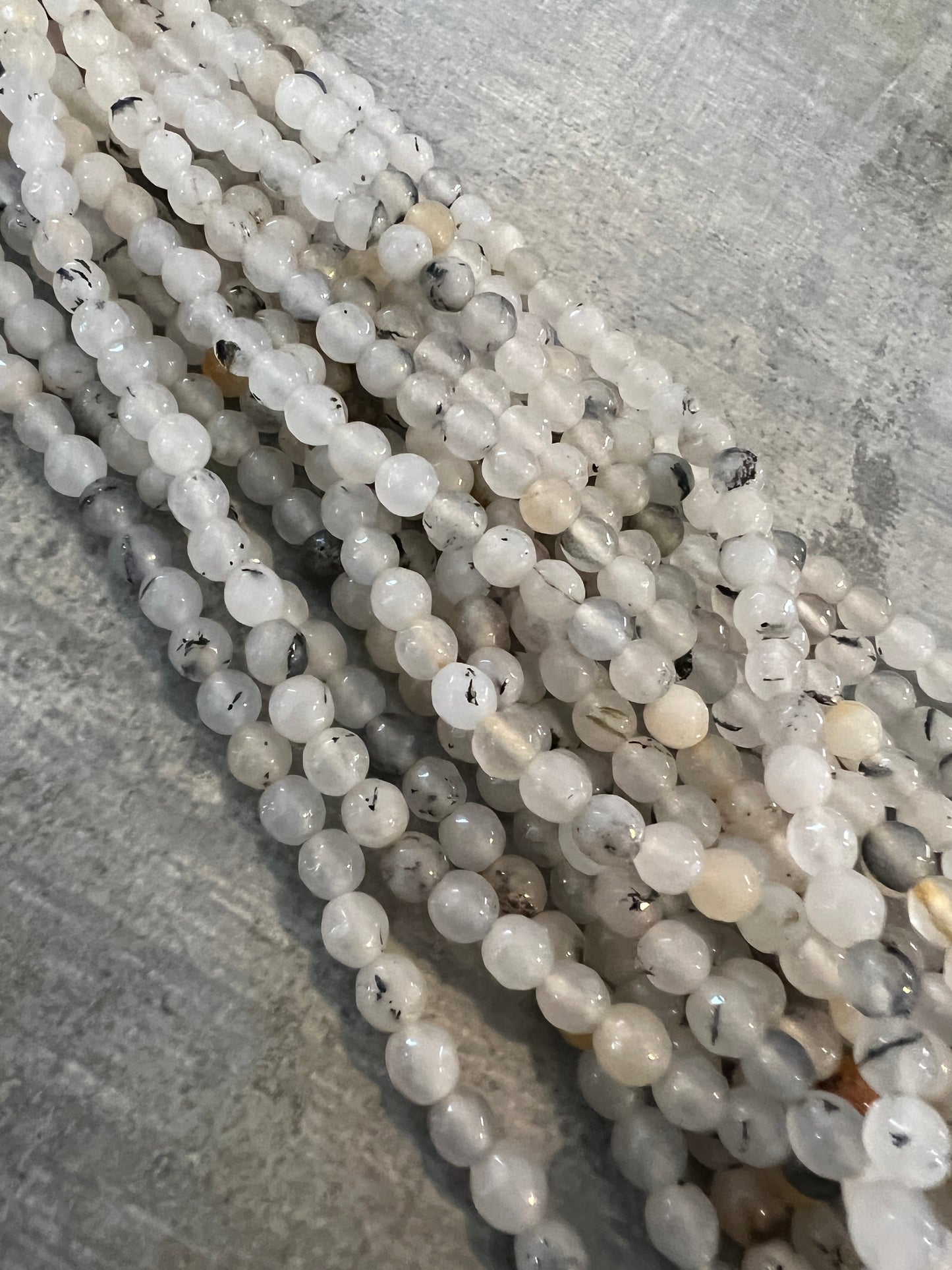 6mm agate, cristal mix