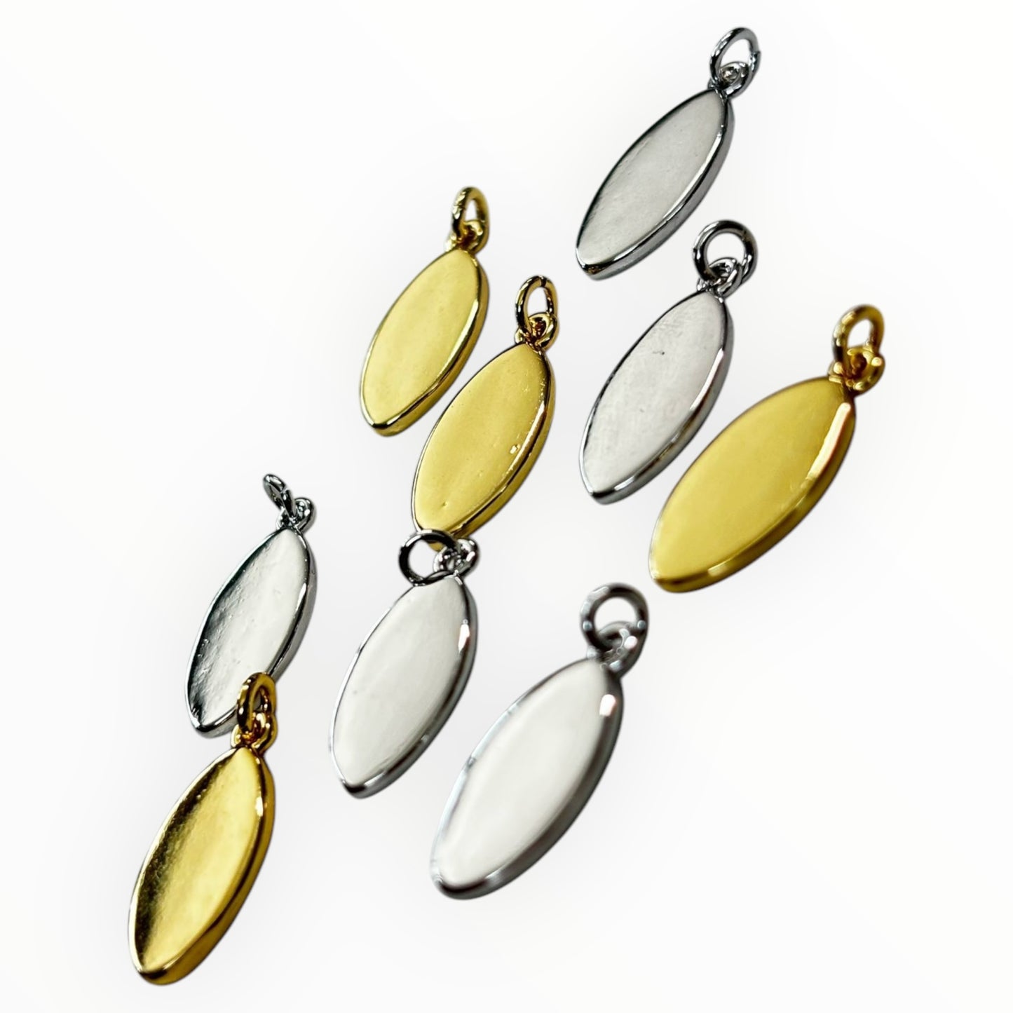 15mm Oval Drop Silver/Gold Plated (29204)