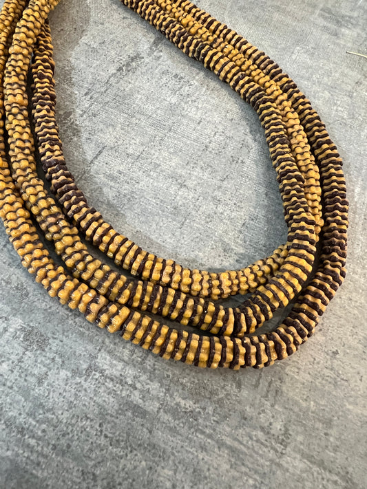 African Flower Brown Beads -26444