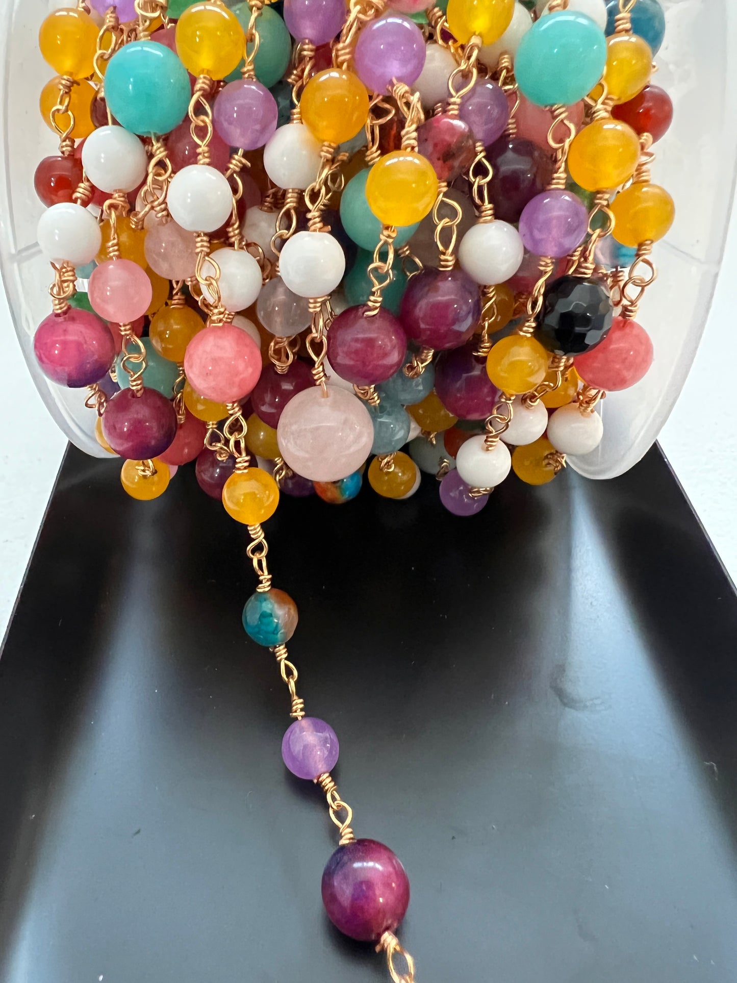 Multi gemstone chain by feet