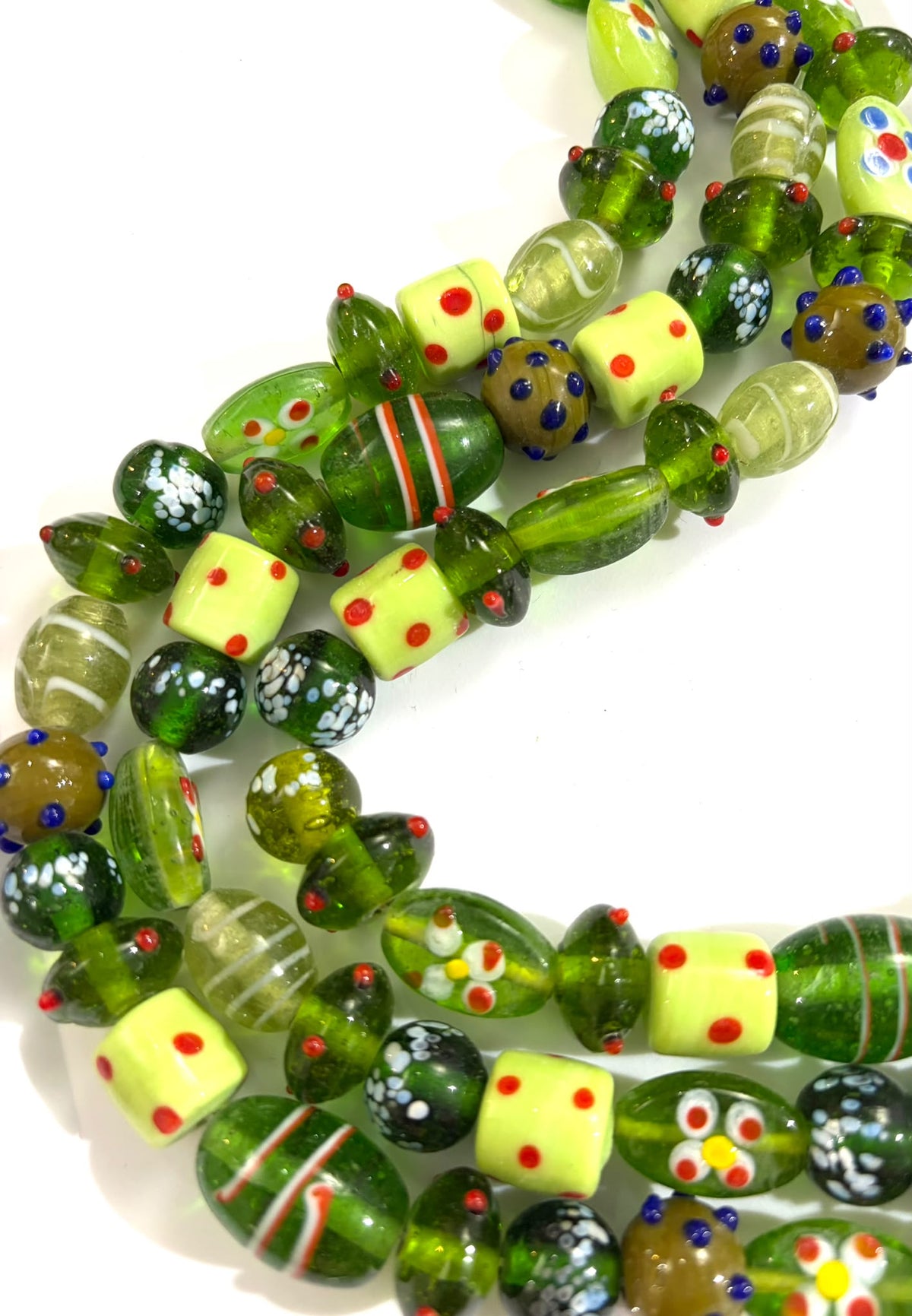 Green Lampwork Strand