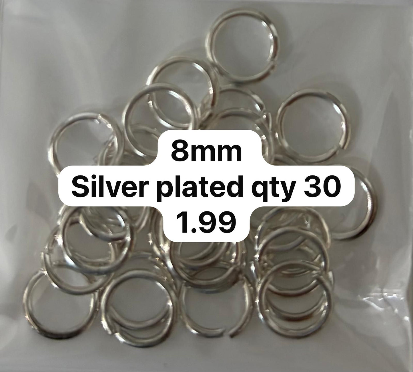 8mm Silver Plated (Qty. 30)