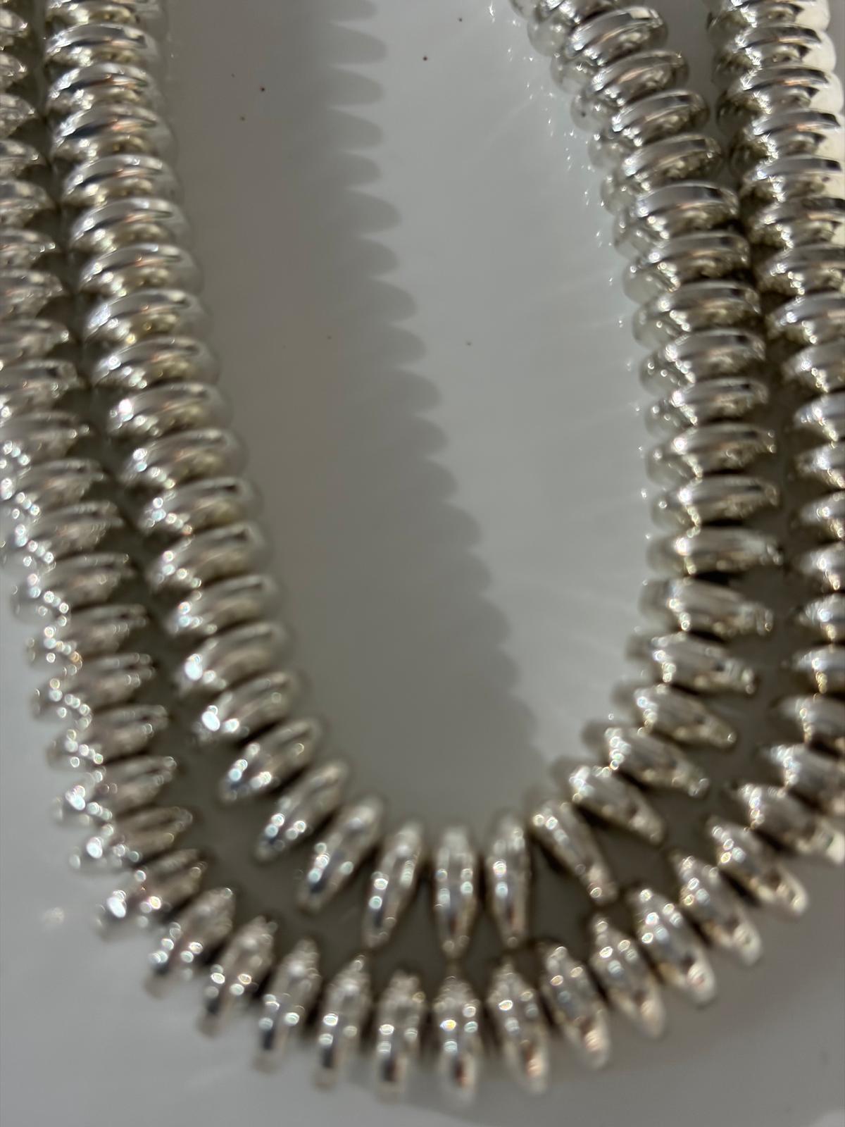 8x3mm Silver Rondelle