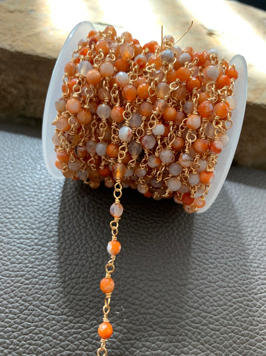 4mm cream orange wrapped by feet, por pie 21158