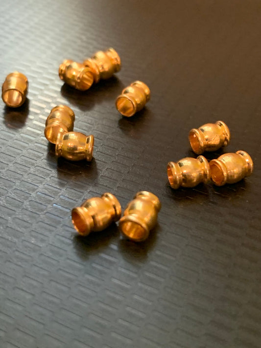 6x5mm tube wide hole gold qty 10 / Tubo hueco ancho 17812