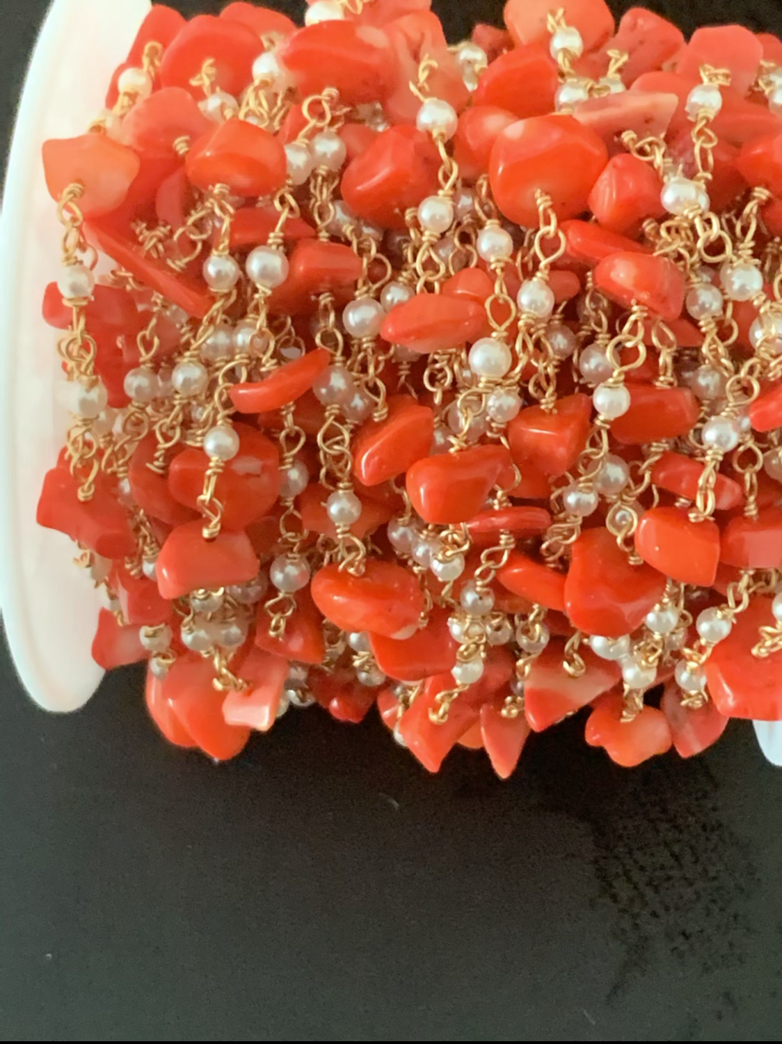 Coral with pearl by ft gold filled 21372