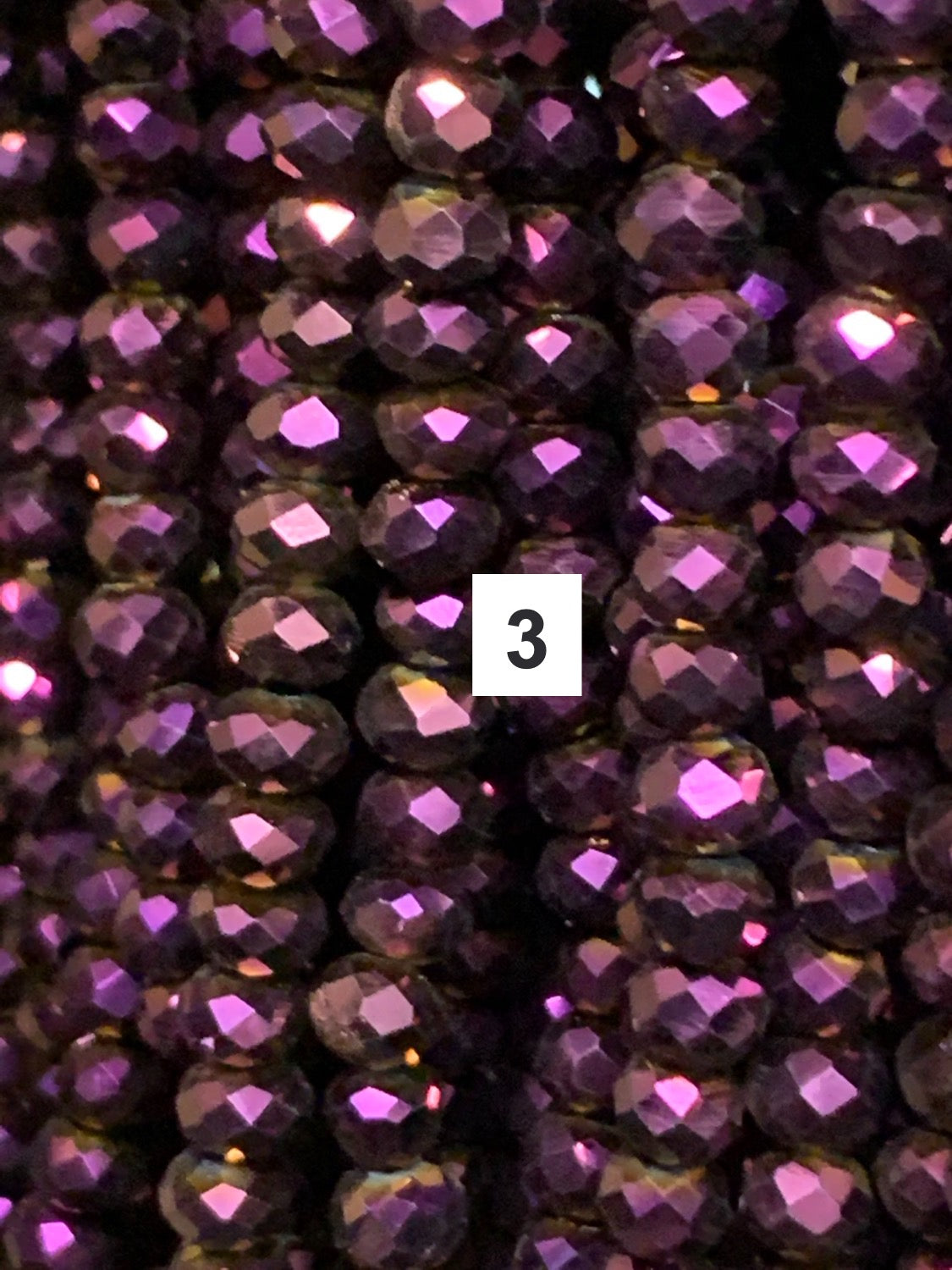 6x4mm Green Red and Violet Rondelle Faceted Crystal / Cristal Verde, Rojo Violet
