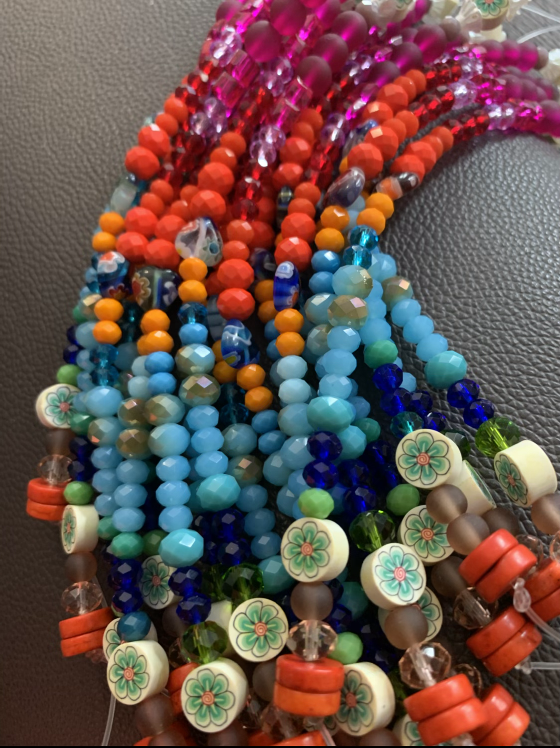 Colorful mix with millifiori heart 8 inches 21304