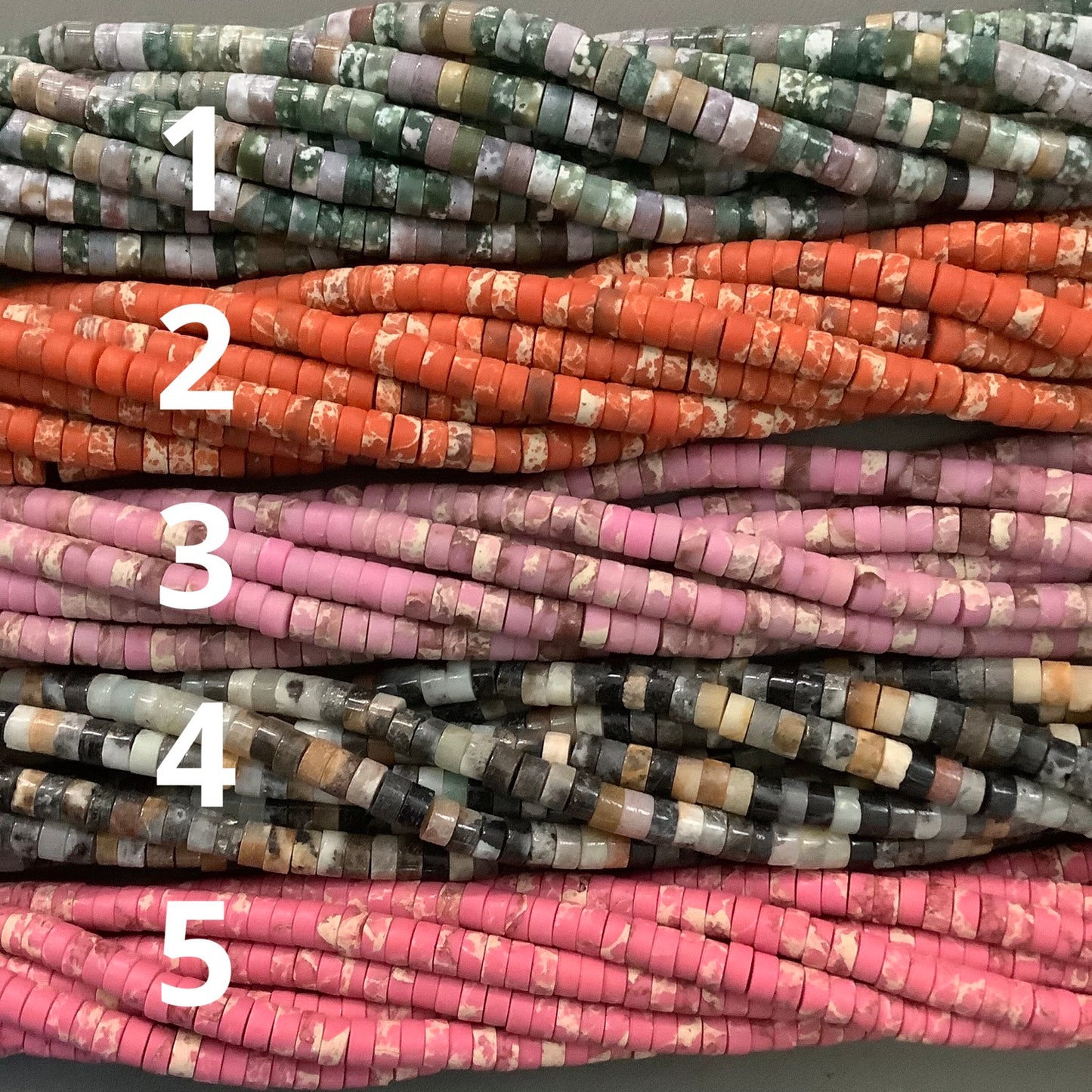 4x2mm Jasper Rondelle Qty1- 22263 (15 inch strand)