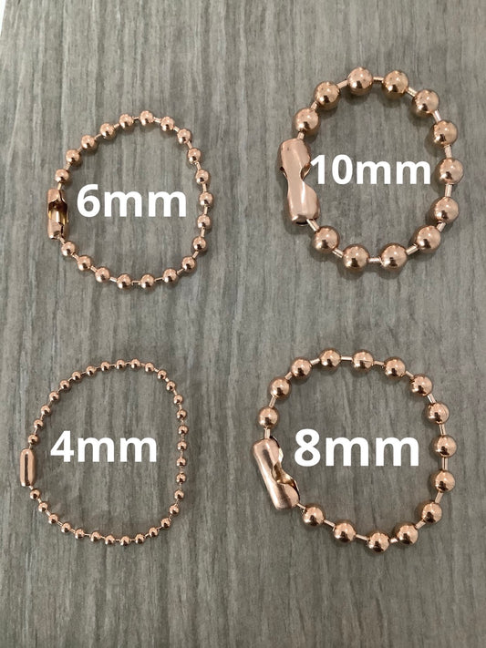 7" pulsera  Rose Gold Ball Chain Bracelet qty1