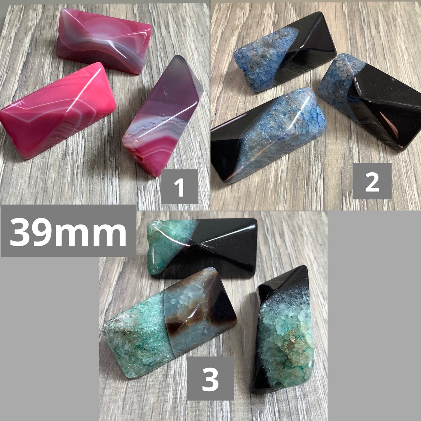 Rectangle Pointed Agate Qty1- 23521/23522/23542