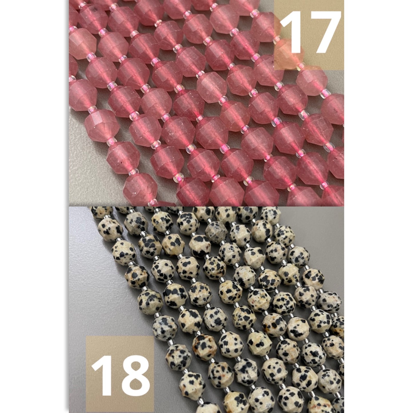 10mm Tubular Faceted Gemstone Stran qty1- 22454