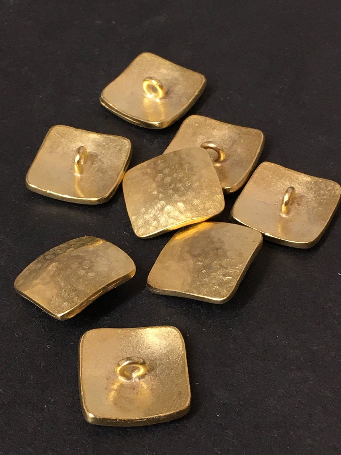 17mm Square Button Gold Matte Qty 1/ 12512