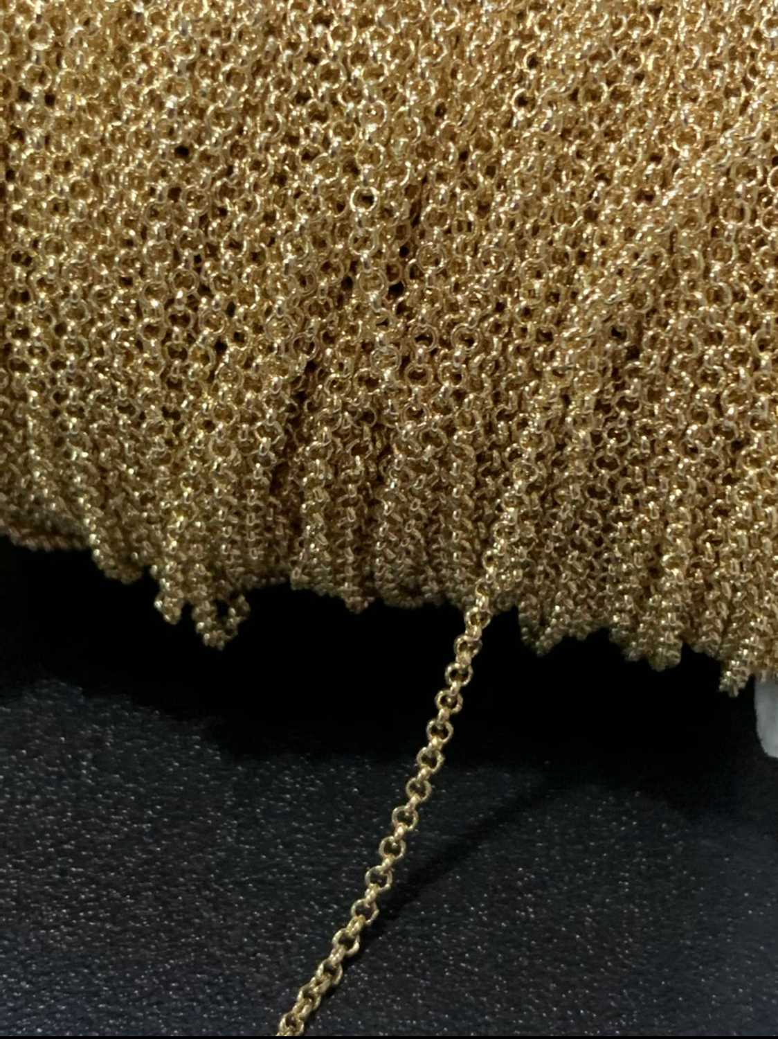 2.1mm rolo chain gold filled per feet 21294