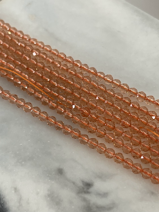 3mm Peach Earthstone qty1- 21882