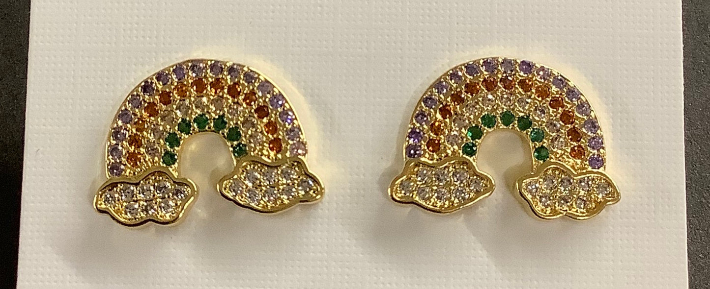 12mm hoop rainbow multicolor pave qty 1 pair 18600