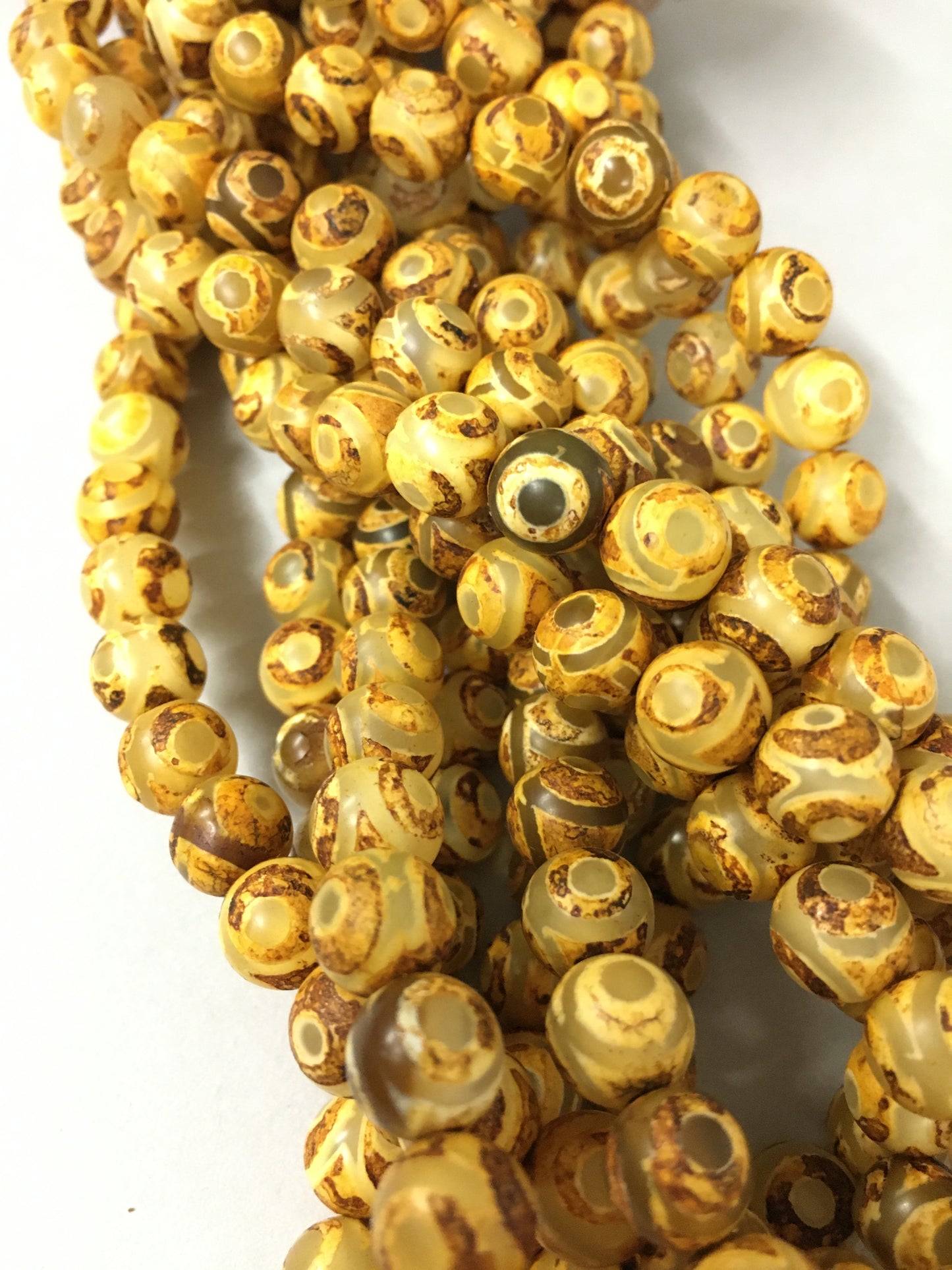 8mm Brown Tibetan Agate Strand / Agata